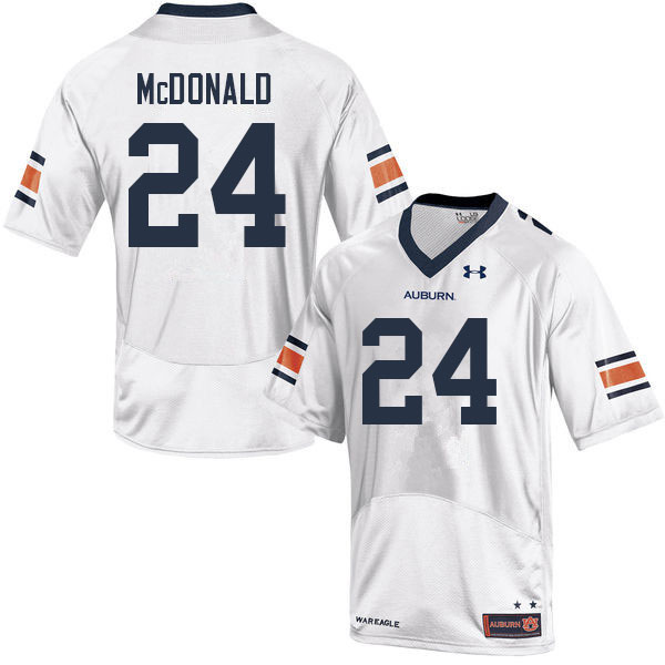 Auburn Tigers Men's Craig McDonald #24 White Under Armour Stitched College 2022 NCAA Authentic Football Jersey KYE2774KP